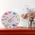thumbnail image 2 of Colorful Cartoon Whales Beautiful Roses Leaves Round Wall Clock Silent Analog Battery Operated Gold Pointer Home Decor 9.84" Diameter, 2 of 11