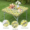 thumbnail image 4 of Yellow Lemon Fruit Flowers Yellow Pattern Square Fitted Tablecloth with Elastic Edge,Square Table Cover,Washable Elastic Table Cover for Home Kitchen Party Decor 34"x34", 4 of 6