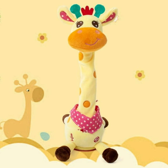 Talking Giraffe Stuffed Toys,Volume Adjustment Dancing Singing Animal Light Up Toys Repeat What You Say
