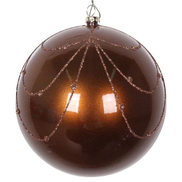 Vickerman MT194676D Rideau Ornement Moka Bonbon Pailleté 4.75 Po - 4 par Sac