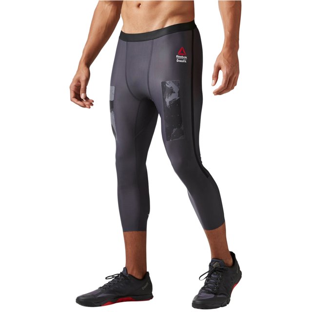 Pantalones deportivos de Compresión Reebok CrossFit para hombre gris mediano