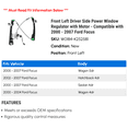 thumbnail image 2 of Front Left Driver Side Power Window Regulator with Motor - Compatible with 2000 - 2007 Ford Focus 2001 2002 2003 2004 2005 2006, 2 of 2