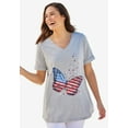 thumbnail image 5 of Woman Within Plus Size Cuffed Americana Print Tee, 5 of 5
