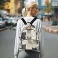 thumbnail image 7 of FORMRS Mini Backpack Purse for Women Travel Daypack Casual Shoulder Bag, Beige Cute Cats, 7 of 7