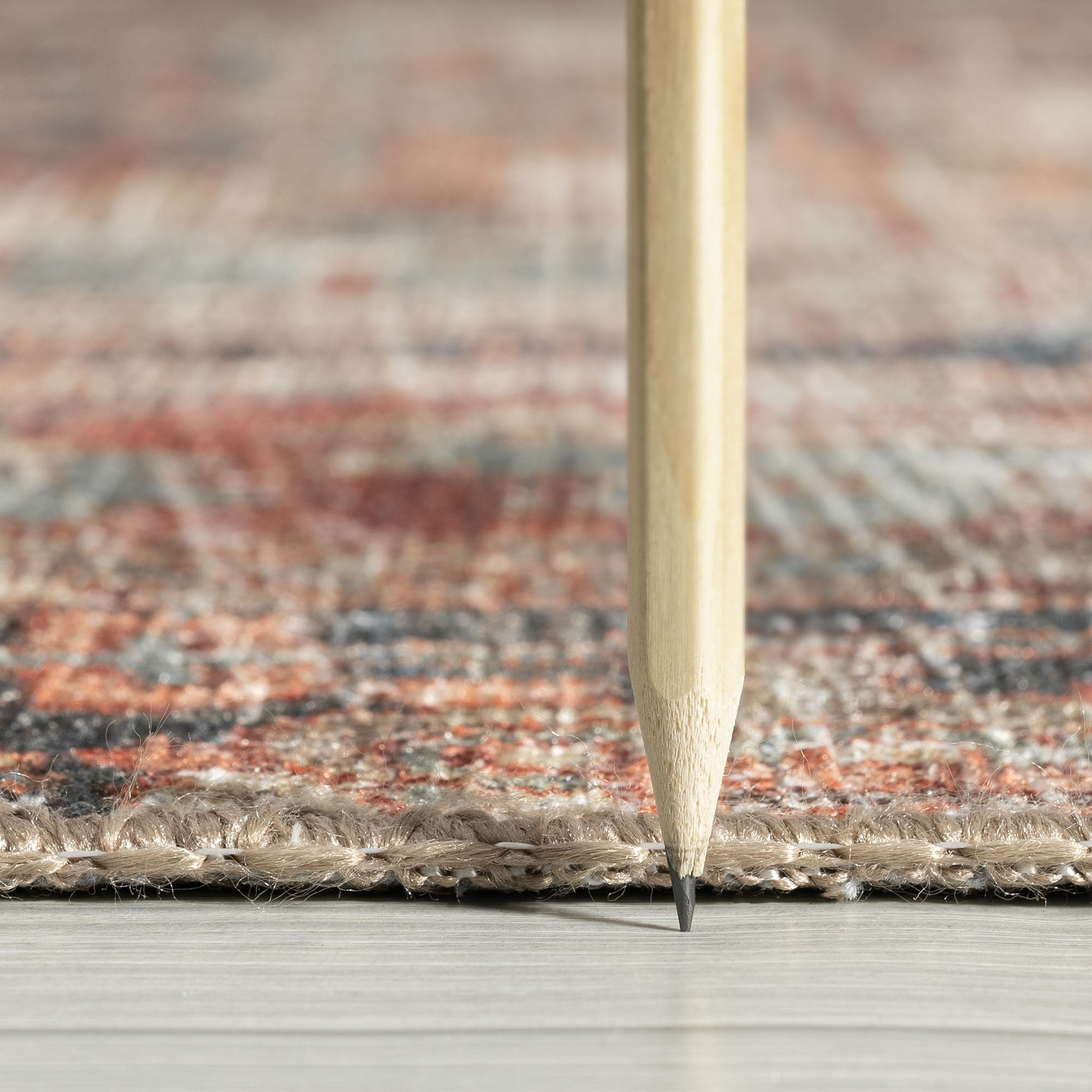 Traditional 5x7 Area Rug (5'3'' x 7'3'') Persian Rust, Beige Living Room Easy to Clean Machine Washable