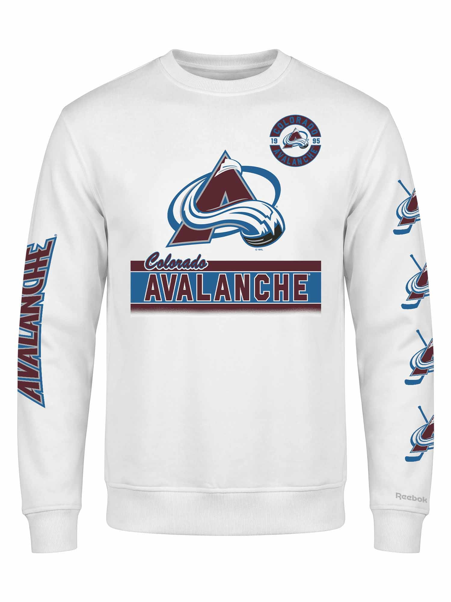 Colorado Avalanche Reebok Mens White Crew Sweatshirt