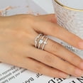 thumbnail image 2 of Beautlace 3 PCS 925 Sterling Silver Stackable Rings Set,CZ Wedding Pear Band Rings for Women Size8, 2 of 10