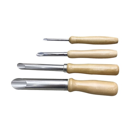 Wisecoco Outil d'argile De Poterie De 4 Pièces, Coupe-Trous Circulaires d' argile d'acier Inoxydable Et De Bois pour la Poterie Et la Sculpture