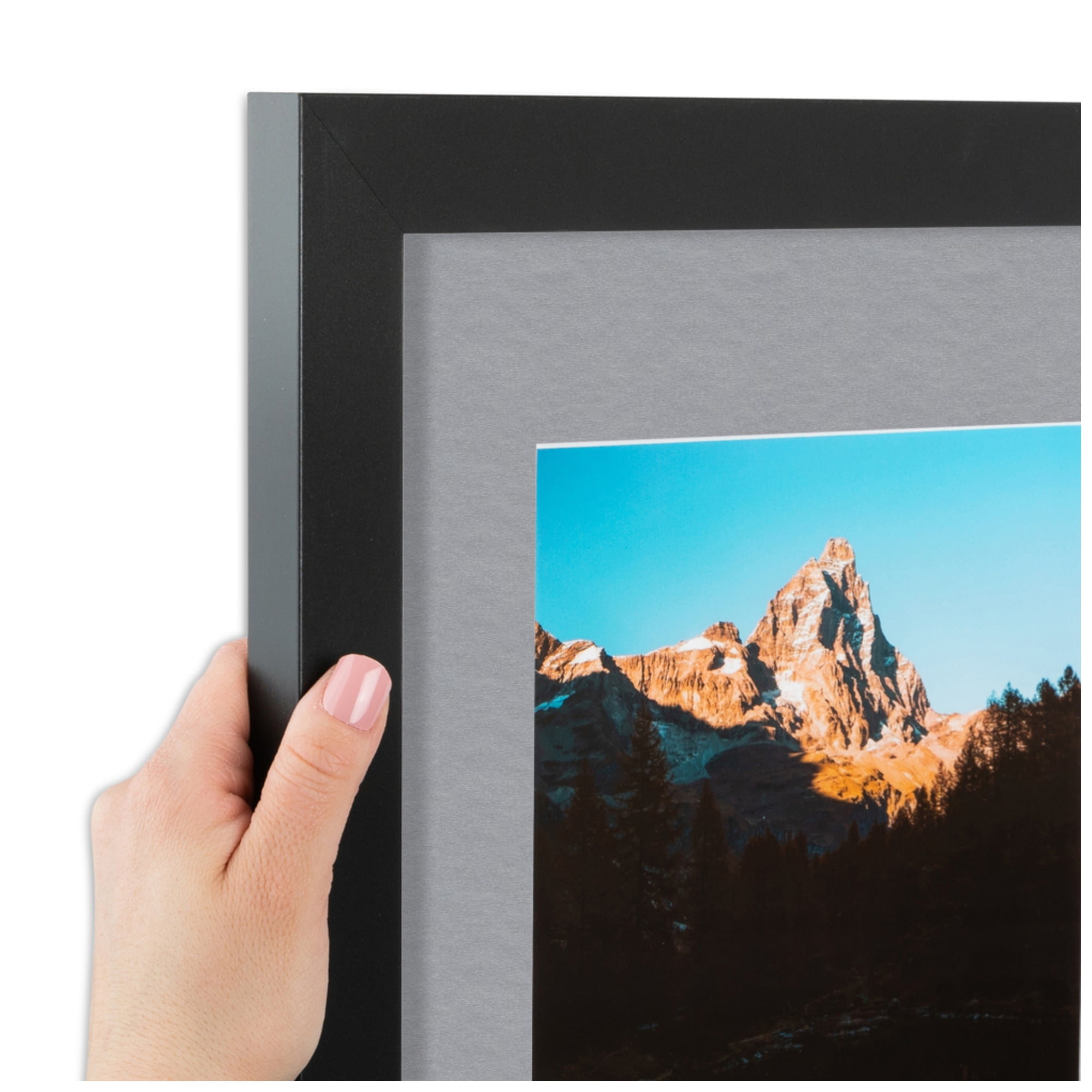 ArtToFrames Collage Photo Picture Frame with 1 - 18x24" Openings, Framed in Black with Silver and Black Mats (CDM-3926-1494)
