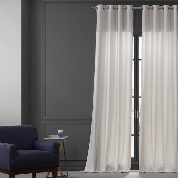 Supreme Cream Dune Textured Solid Cotton Grommet Curtain Pair (2 Panels), Supreme Cream, 50W X 108L