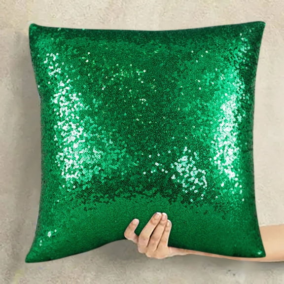 Home Decor 15.7‘’X15.7‘’ Sequin Pillowcase For Wedding Party Decoration Sequin Solid Color Gradient Pillowcase Sofa Cushion Pillowcase Pillow Case