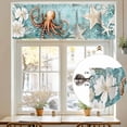 thumbnail image 7 of Ocean Octopus Valances for Windows, 54 x 18in, Undersea Starfish Seashell Coral Vintage Rod Pocket Kitchen Valance Curtain Light Filtering Window Treatments for Living Room Bedroom, 1 Panel, 7 of 7