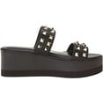 thumbnail image 6 of Women's Madden Girl Everett Platform Wedge Sandals Studded heeled Black Pari Size 5.5 Medium, 6 of 7