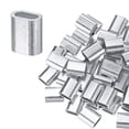 thumbnail image 1 of Uxcell Lot de 50 Manchons en Boucle d'Aluminium, 4mm 1/6 Baril Rond Simple, 1 of 2