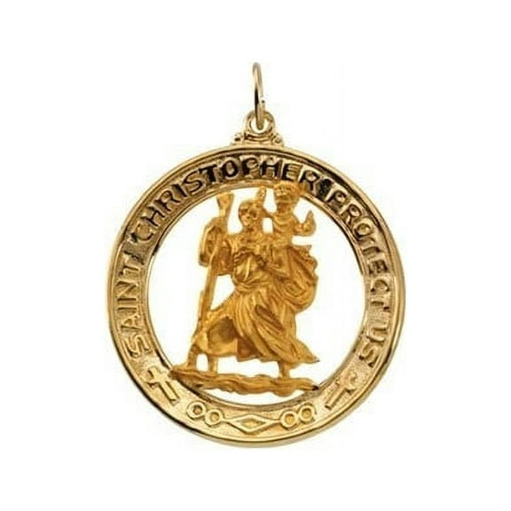 Saint Christopher Religious Medal - Sterling Silver 29mm