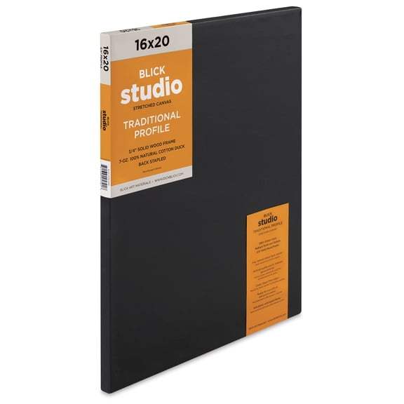 Blick Studio Black Cotton Canvas - 16" x 20", Traditional Profile