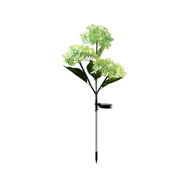 Inteprter Home Hotel Garden Courtyard 3 Head Artificial Flower Light Camino al aire libre Energía solar Lámpara de rosa falsa Ornamento de iluminación Iluminación navideña Azul Inteprter HA067007-02