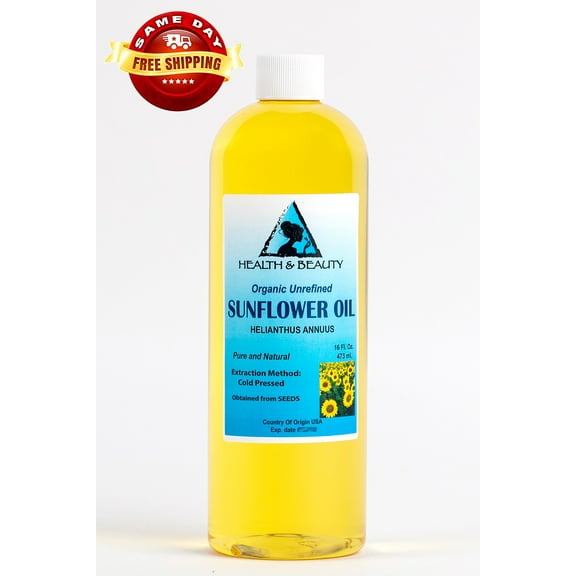 SUNFLOWER OIL UNREFINED ORGANIC CARRIER COLD PRESSED VIRGIN RAW PURE 16 OZ
