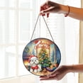 thumbnail image 2 of Merry Christmas Maltese Santa Hat Xmas Tree Winter Holiday Stained Glass Suncatcher Maltese Dog Lover Gifts Idea Window Hanging Sign Decor - 01013, 2 of 5