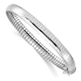 thumbnail image 3 of 14k White Gold Bracelet Omega & Cubetto 6 mm 7 in Domed, 3 of 5