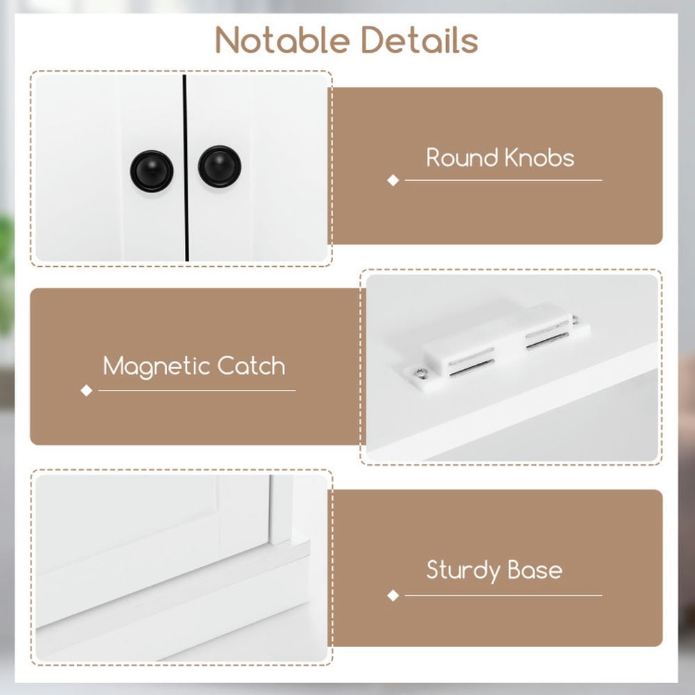 Finihen Kitchen Storage Cabinet, Buffet Sideboard, 72.5 Inches Tall Buffet Cabinet with 6-Tier Shelves and 4 Doors, for Dining Room, Kitchen, Living Room, White Finihen Kitchen Storage Cabinet, Buffet Sideboard, 72.5 Inches Tall Buffet Cabinet with 6-Tier Shelves and 4 Doors, for Dining Room, Kitchen, Living Room, White