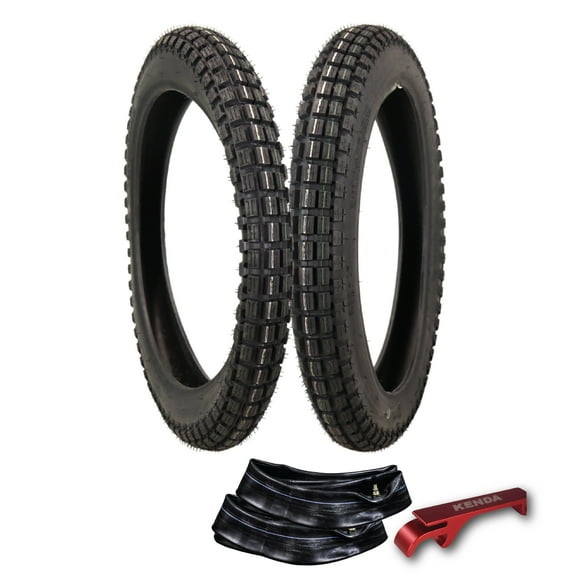 Kenda Small Block K262 3.00-17 Tires with TR-4 275/300 Tube with Keychain 2 Pack