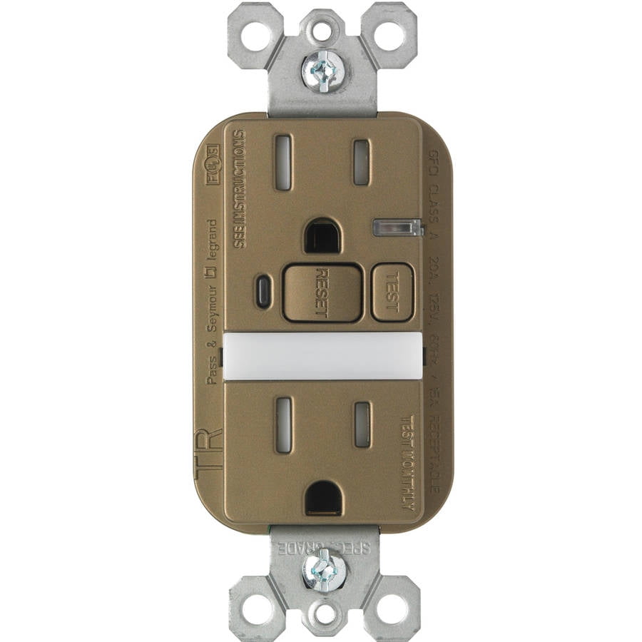 Pass and Seymour 15A Night Light GFCI Receptacle, Nickel