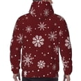 thumbnail image 7 of Kdxio Romantic white snowflakes Print Mens Casual Hooded Collar Drawstring Hoodies Pullover Sweatshirts Casual Long Sleeve Shirts-X-Large, 7 of 7