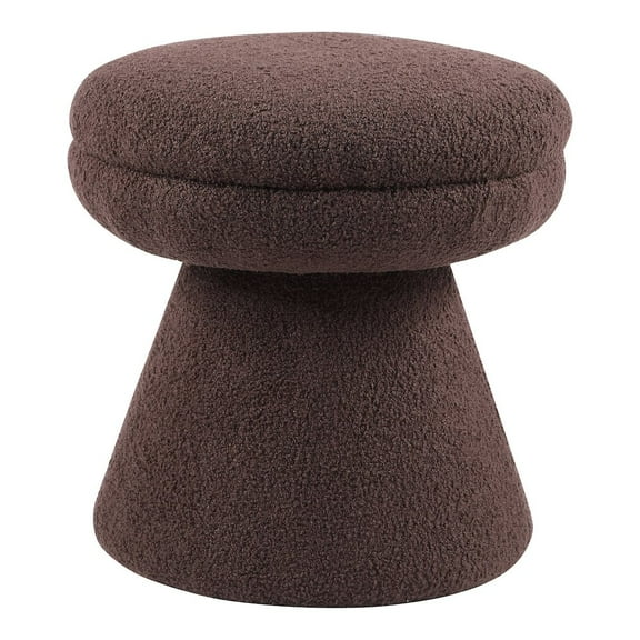 Furniture of America Thia Modern 17.5" Upholstered Mushroom-Shape Design Ottoman