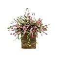 thumbnail image 2 of Wildflower Door Hanger Basket Wreath Spring Summer Front Door Decor Artificial Flower Hanging Basket With Burlap Bow For Home Porch, 2 of 8