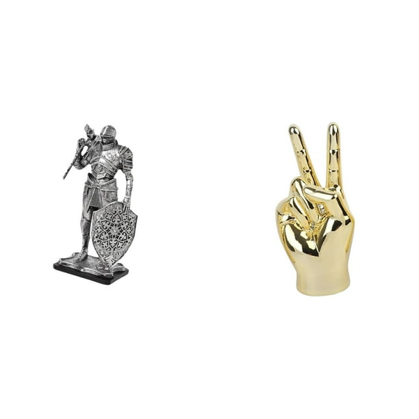 Figura De Caballero De Arte Nórdico, Escultura Abstracta De Resina Para Escritorio, Oficina, Mesa, Centro De Mesa, Entrada, Con Gesto Creativo De La Mano Y Los Dedos, Decoración De Gabinete Y