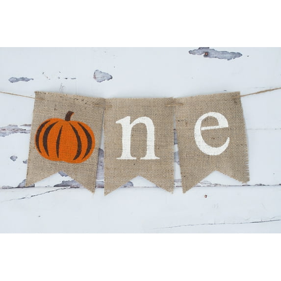 Pumpkin One Banner for Fall First Birthday Party Decoration