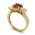 thumbnail image 2 of 1.97 ct Round Cut Natural Garnet 3 Stone 18K Yellow Gold Womens Engagement Ring, 2 of 5