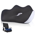 thumbnail image 1 of Cojín Memoria Foam para Ciatica Lumbar - Cojín Ergonomico para Silla Oficina, Antideslizante, Tejido Transpirable, FundaElástica con Cremallera, Favorece la Circulación, 45x13x36CM (Negro), 1 of 8