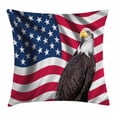 thumbnail image 1 of Eagle Throw Pillow Cushion Cover, Patriotic Symbols of the Land with an American Flag with a Bald Eagle Nationalism, Decorative Square Accent Pillow Case, 24 X 24 Inches, Multicolor, by Ambesonne, 1 of 2