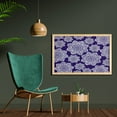 thumbnail image 2 of Navy Blue Wall Art with Frame, Floral Lace Graphic Print Snowflake Themed Pattern Ornate Circle Batik Texture, Printed Fabric Poster for Bathroom Living Room, 35" x 23", Blue White, by Ambesonne, 2 of 2
