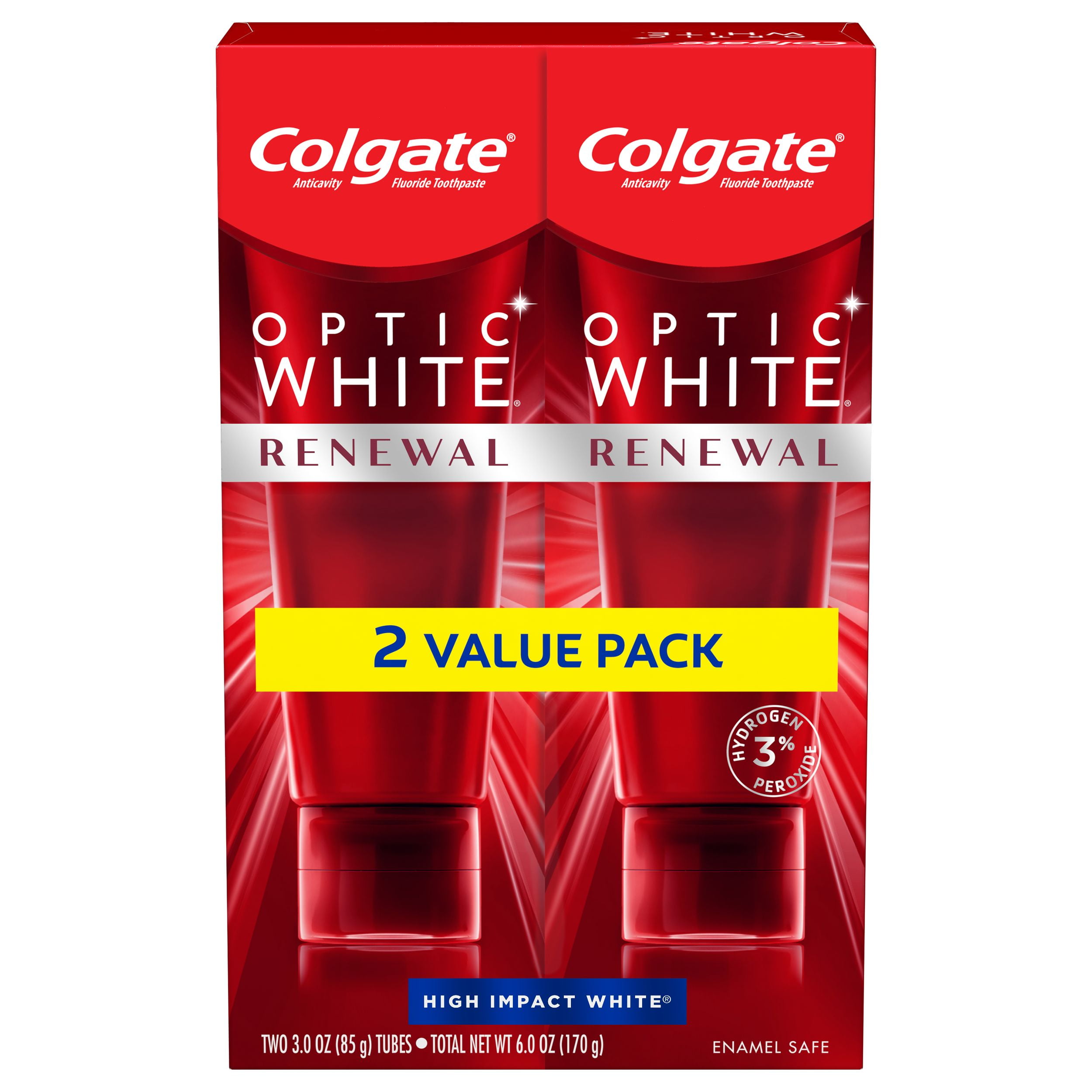 Colgate Optic White Renewal Teeth Whitening Toothpaste, High Impact