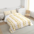 thumbnail image 3 of jejeloiu Modern Minimalism Artistic Twin Comforter Sets,Yellow Leaf Print Bedding Set For Girl Kids Reversible 2pcs, 3 of 8