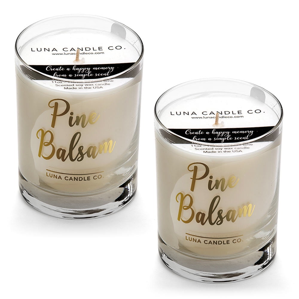 Pine Balsam and Amber Scented Premium Soy Wax Candle Luna Candle Co Campfire 
