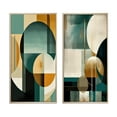 thumbnail image 2 of Designart "Retro Gold and Teal Full Moon Grace I" Modern Geometric Framed Wall Art Set Of 2 - Modern Gold Framed Wall Art Set Of 2, 2 of 6
