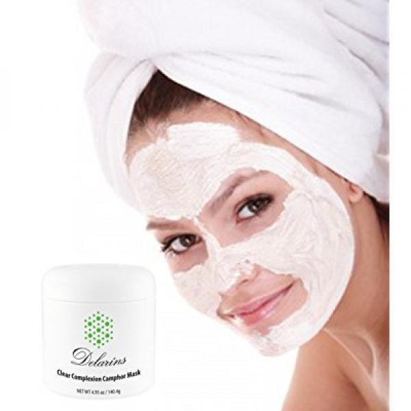 Delarins Clear Complexion Camphor Mask. Best Facial Pore Minimizing Clarifying Acne Treatment. (2.3 fl oz)