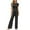 Black#3, variant on Womens 2 Piece Ribbed Knit Summer Outfits Crewneck Short Sleeve Crop Sweater Top Wide Leg Palazzo Pants Lounge Sets Purple L