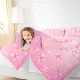 thumbnail image 4 of Manfei Initial B Letter Twin Bedding Sets 7-Piece for Girls, Kawaii Pink Bow-tie Bedding Comforter Set, Cartoon Ribbon Reversible Sheet Sets, Breathable Home Decor, 4 of 7