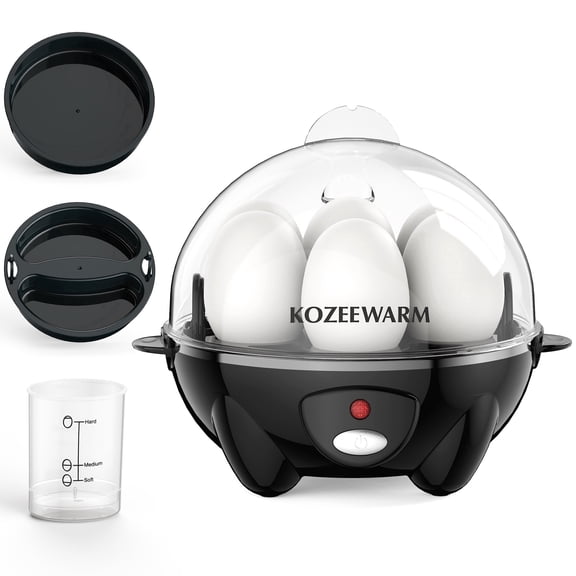 3-in-1 Electric Egg Cooker for Hard Boiled Eggs, Poacher Eggs, Omelet Maker & Vegetable Steamer, Holds 7