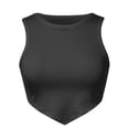 thumbnail image 4 of HBFAGFB Débardeur pour Femmes Col Rond Sans Manches Ourlet Triangle Mode Vêtements Noir Taille P, 4 of 5