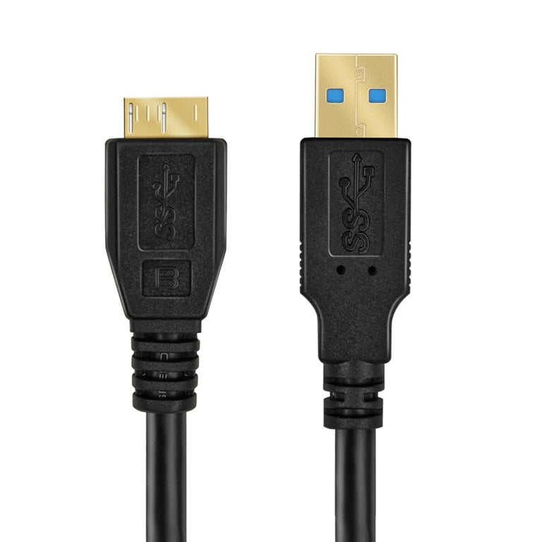 USB 3.0 Cable - Micro-B to Type A (3 FT) Type A-Male to Micro B Adapter Converter Extension Gold Plated SuperSpeed USB Plug Wire Cord - Black Walmart.com