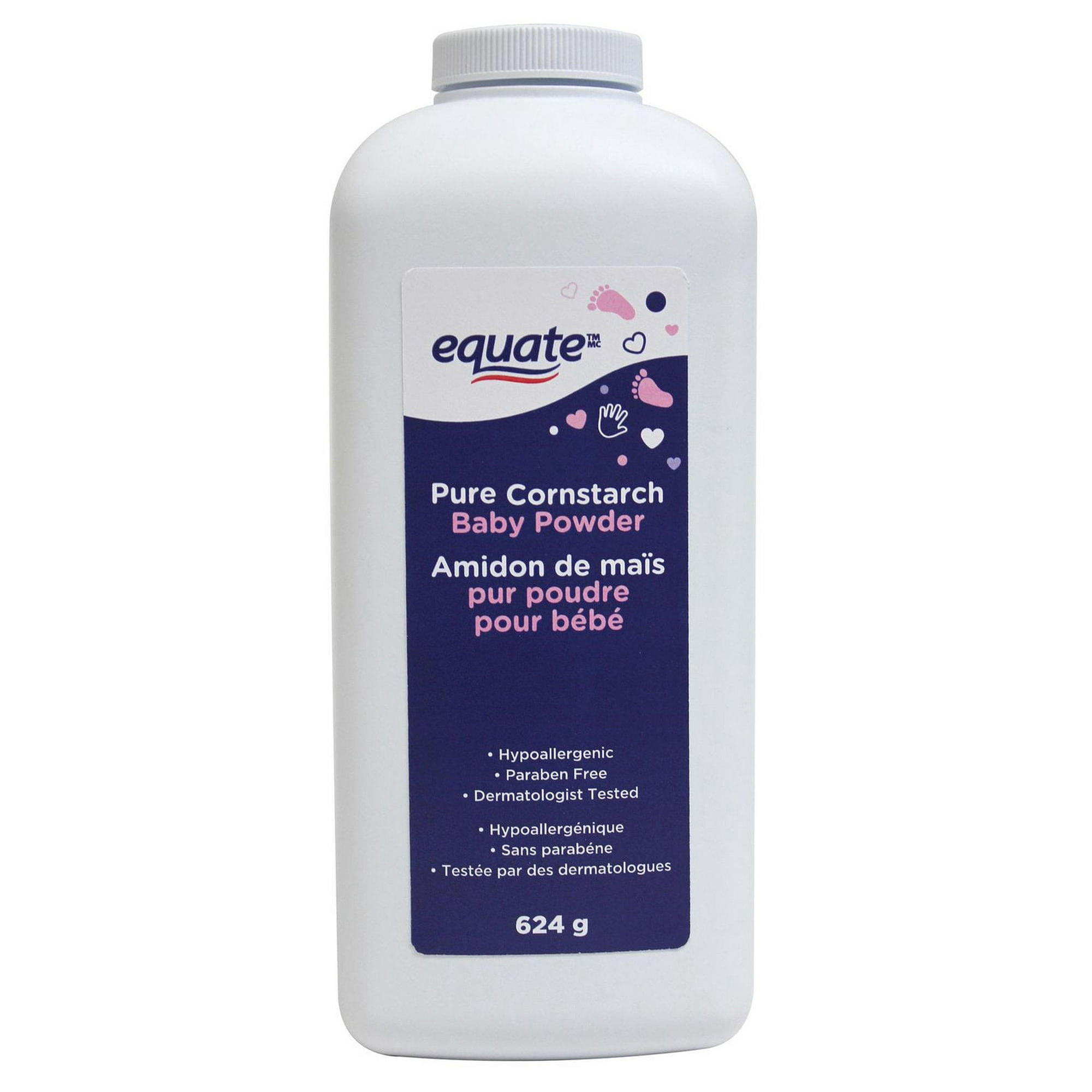 Equate Pure Cornstarch Baby Powder Original, 624g