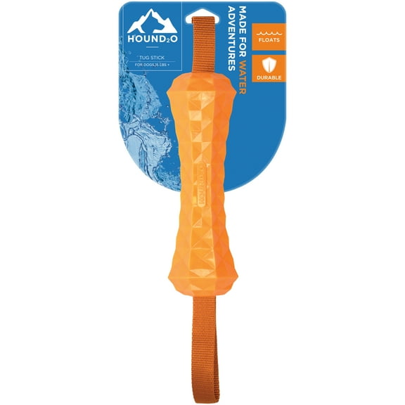 Hound2O Dog Toys | Floating Tug of War Tug Stick, Orange | Durable Outdoor Toy for Dogs