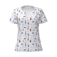 thumbnail image 4 of Wukai Nautical Lighthouse Sailboat Casual V-Neck Graphic Tees for Women: Lightweight and Breathable Summer Tops with Stylish Design-XX-Large, 4 of 8