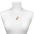 thumbnail image 2 of Delight Jewelry Silver-tone Domed Music - Harp - Large Goldtone Crystal Initial - W - Charm Necklace, 17.5"+2", 2 of 4